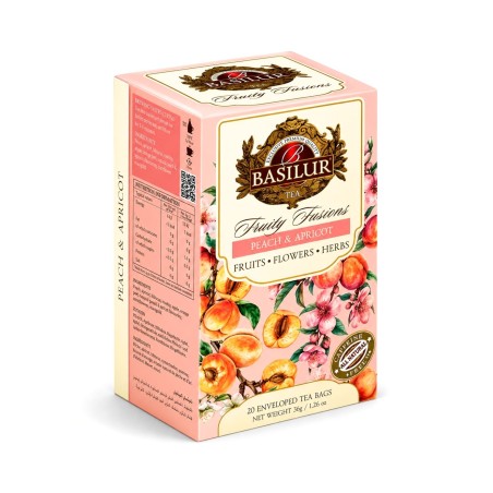 BASILUR Fruit Infusions Without Hibiscus Peach & Apricot 20x1,8 g