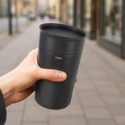 Nerezový termohrnček na kávu a čaj čierny 350 ml