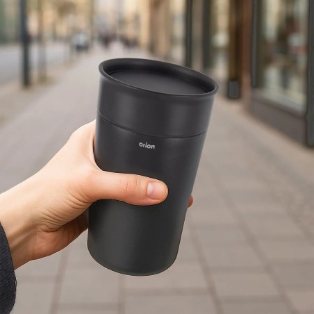 Nerezový termohrnček na kávu a čaj čierny 350 ml