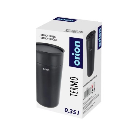 Nerezový termohrnček na kávu a čaj čierny 350 ml