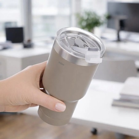 Nerezový termohrnček na kávu a čaj hnedý 380 ml