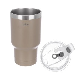 Nerezový termohrnček na kávu a čaj hnedý 380 ml