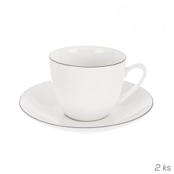 Porcelánové šálky na cappuccino s podšálkou (Sada 2 ks, 210 ml)