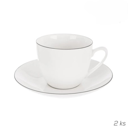Porcelánové šálky na cappuccino s podšálkou (Sada 2 ks, 210 ml)