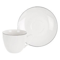 Porcelánové šálky na cappuccino s podšálkou (Sada 2 ks, 210 ml)