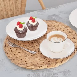 Porcelánové šálky na cappuccino s podšálkou (Sada 2 ks, 210 ml)