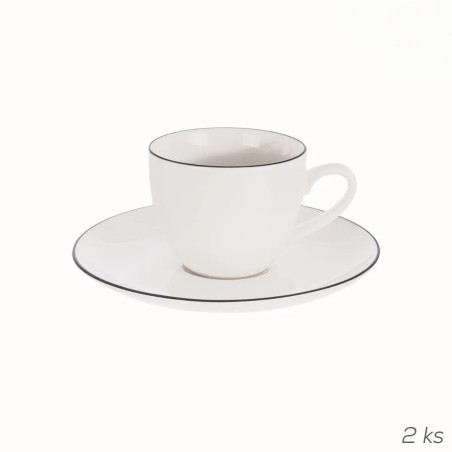 Porcelánové šálky na espresso s podšálkou (Sada 2 ks, 100 ml)