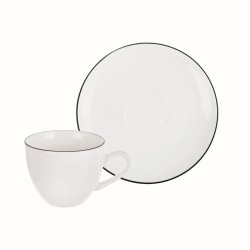Porcelánové šálky na espresso s podšálkou (Sada 2 ks, 100 ml)