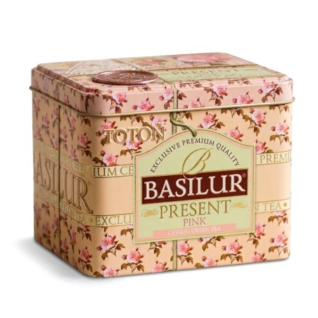 BASILUR Present Pink sypaný zelený čaj 100 g