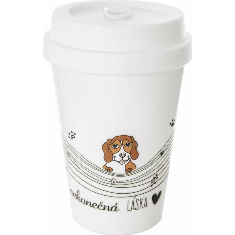 Termohrnček na kávu s potlačou (motív pes) 350 ml
