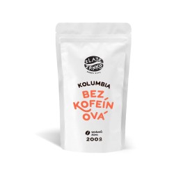 Zlaté zrnko Kolumbia bezkofeínová zrnková káva 200 g
