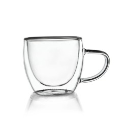 Dvojstenný sklenený hrnček na espresso 110 ml