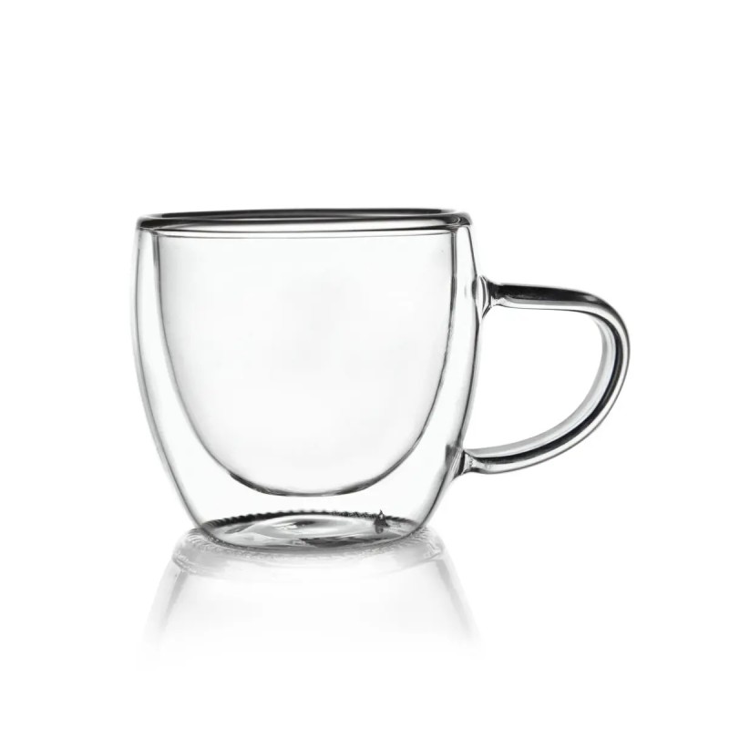 Dvojstenný sklenený hrnček na espresso 110 ml