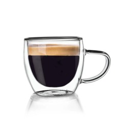 Dvojstenný sklenený hrnček na espresso 110 ml