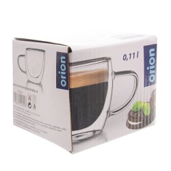 Dvojstenný sklenený hrnček na espresso 110 ml