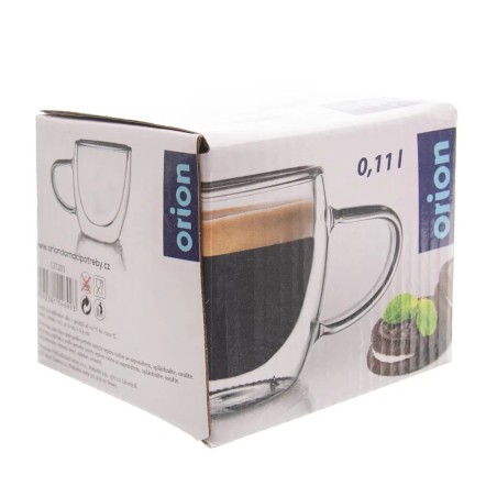 Dvojstenný sklenený hrnček na espresso 110 ml