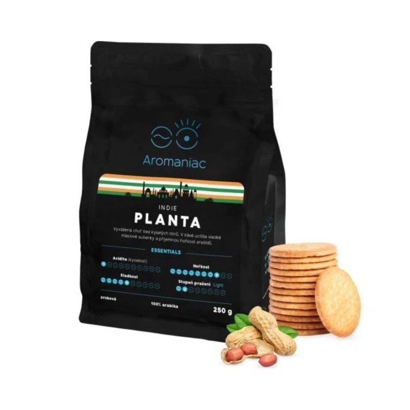 Aromaniac India Planta zrnková káva 250 g